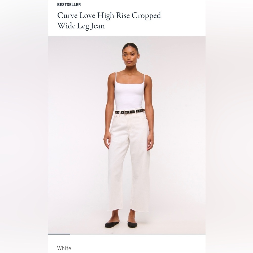Abercrombie & Fitch Curve Love High Rise Cropped Wide Leg Jeans